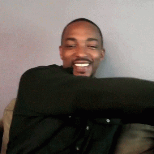 Laughing Anthony Mackie GIF - Laughing Anthony Mackie Bustle GIFs