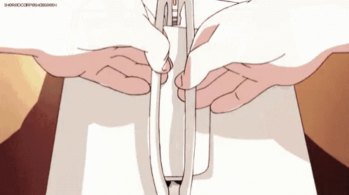 a person is using a stapler to staple a piece of paper in a cartoon drawing
