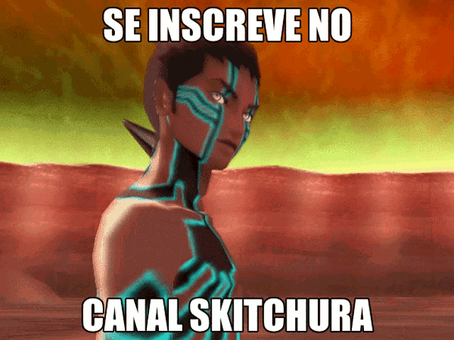 a video game character with the words se inscreve no canal skitchura