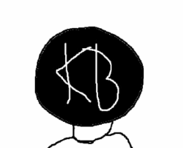 a drawing of a circle with the letters kb on it