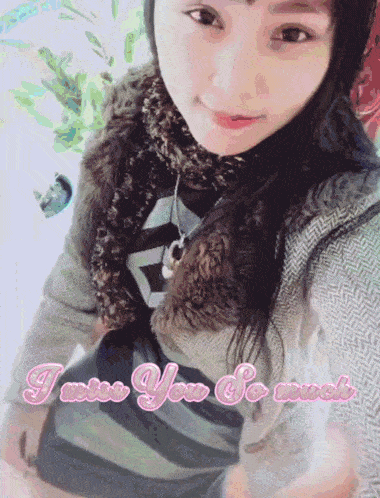 a picture of a girl with the words " i miss you so much " written on it