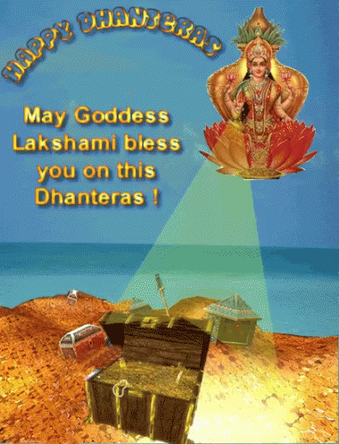 Goddess Lakshami Happy Dhanteras GIF - Goddess Lakshami Happy Dhanteras Blessings GIFs