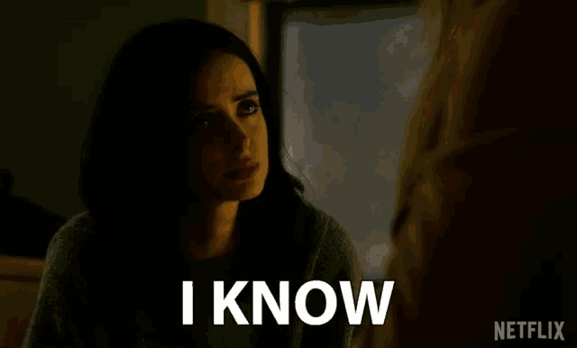 a woman says i know in a netflix advertisement