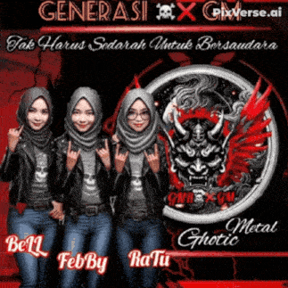 three women wearing hijabs and leather jackets are posing for a photo