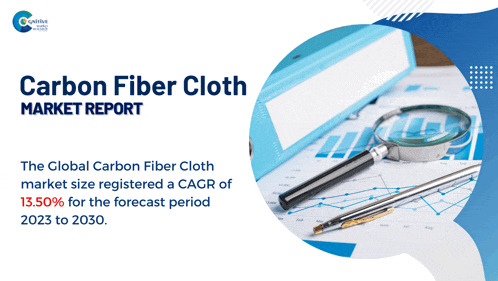 a magnifying glass and a pen on top of a table with the words " carbon fiber cloth market report "