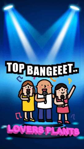 a poster for top bangeeet lovers plants shows a man and two women singing into microphones