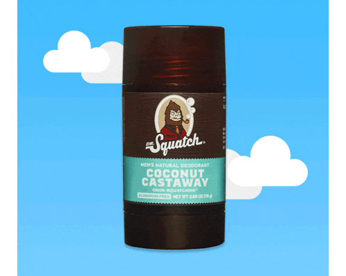 a bottle of coconut castaway men 's deodorant