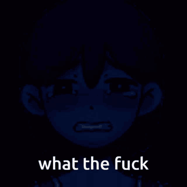 a crying anime girl with the words `` what the fuck '' written on the bottom .
