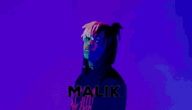 a man wearing a hoodie with the name malik written on it