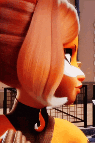 a close up of a cartoon character 's face
