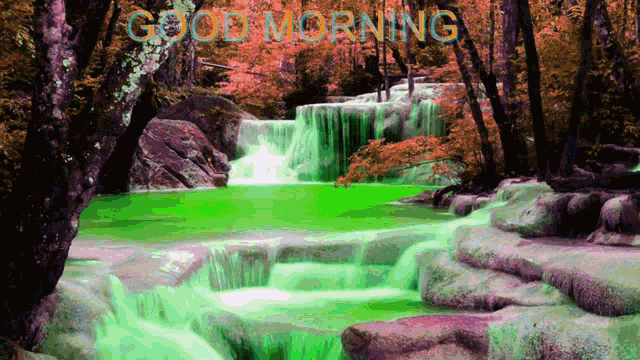 Good Morning Waterfalls GIF - Good Morning Waterfalls Nature GIFs