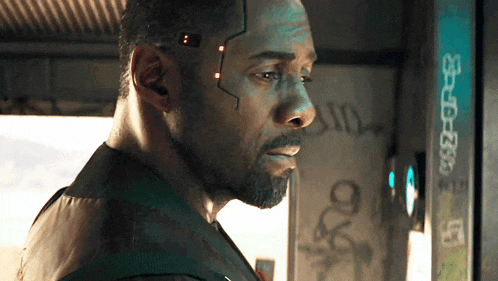Closing Eyes Apprehensively Idris Elba GIF - Closing Eyes Apprehensively Idris Elba Cyberpunk 2077 Phantom Liberty GIFs
