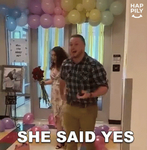 She Said Yes Happily GIF - She Said Yes Happily Excited GIFs