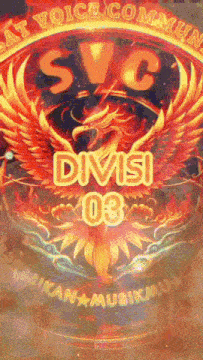 a poster that says ' svc divisi 08 ' at the top of it