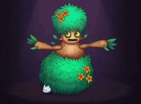 a cartoon character with flowers on his head