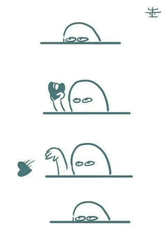a cartoon of a ghost holding a heart and a butterfly .