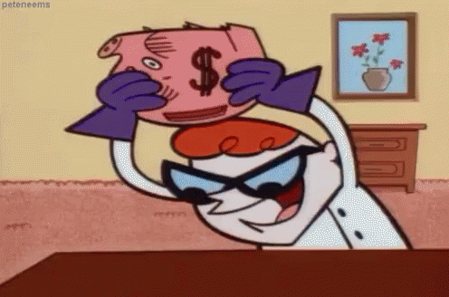 Dexter Emptying His Piggy Bank GIF - Dexter Empty Piggy Bank GIFs