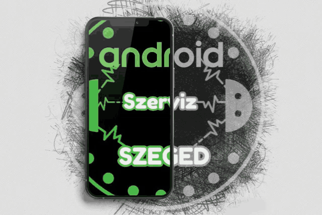 a drawing of a phone with the word android on it