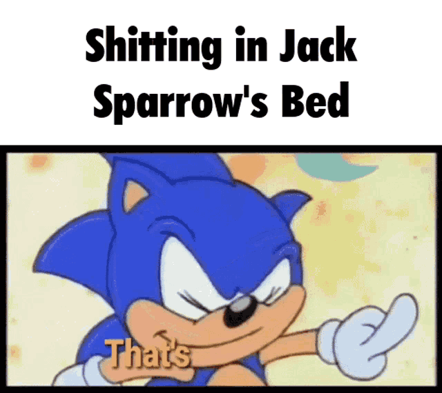 a cartoon of sonic the hedgehog saying that 's sparrow 's bed