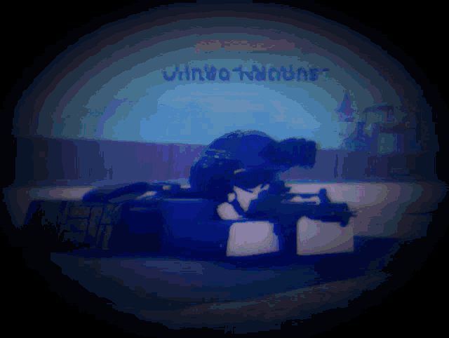 a silhouette of a man kneeling down in front of a sign that says ' ninja hunters '