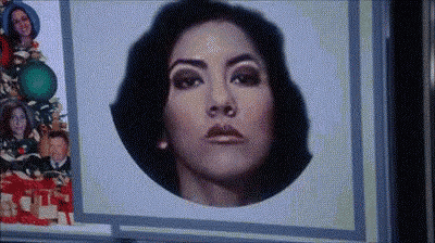 a picture of a woman 's face in a circle on a screen .