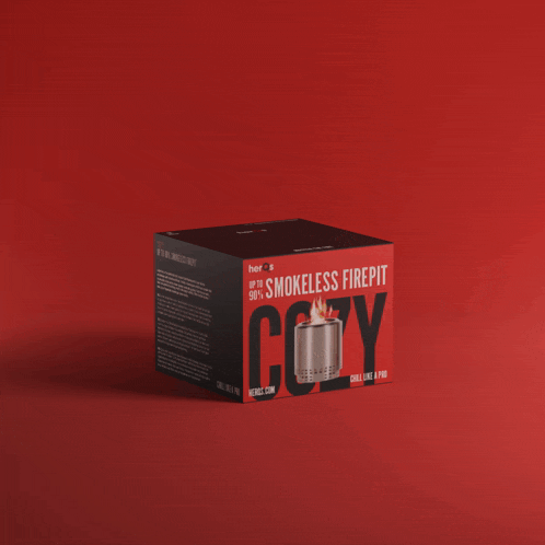 a black and red box with the word cozy on it