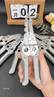 a person is holding a pliers in front of a calendar with the number 02