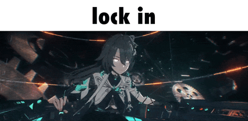 a picture of a girl with the words " lock in " above her