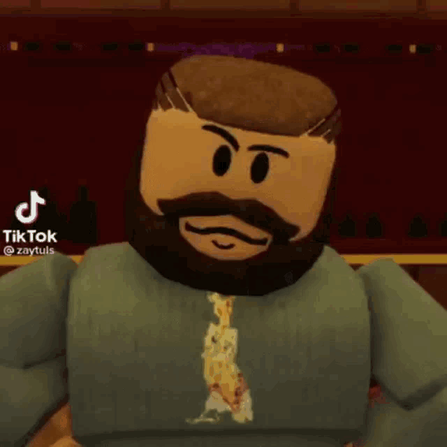 a cartoon character with a beard and mustache is standing in front of a crowd of people .