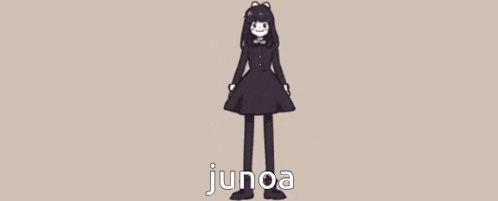 a cartoon character with the name junoa on the bottom right
