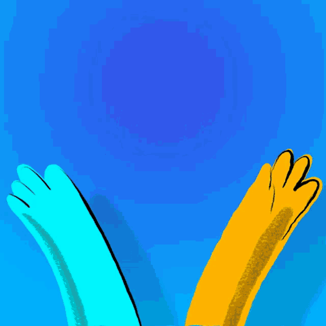 a blue background with the words k-hive high five written on it