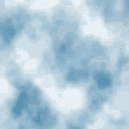 a painting of a blue sky with white clouds