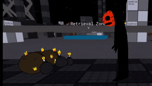a drawing of a person standing in front of a fire with the word zone in the background