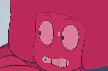 a cartoon character with a purple face and a blue and pink background .