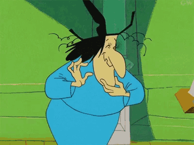 a cartoon character with a long nose and a blue shirt is giving the ok sign