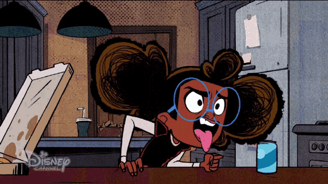 a cartoon character from the disney channel is sticking her tongue out