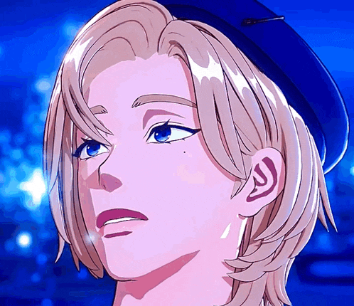 a cartoon character with blonde hair and blue eyes