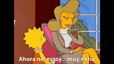 a cartoon of a woman sitting in a chair with the words " ahora no estoy muy ebria " below her