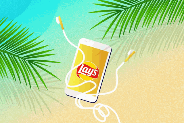 a phone with the lays logo on it