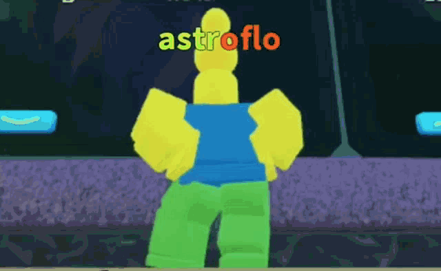 a cartoon character with the name astroflo written on the top