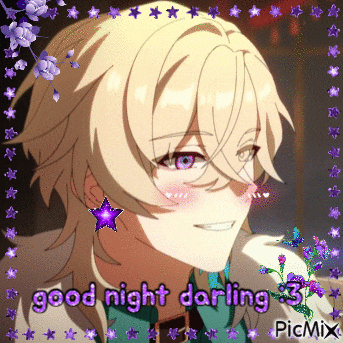 a picture of a boy with the words good night darling 3 on it