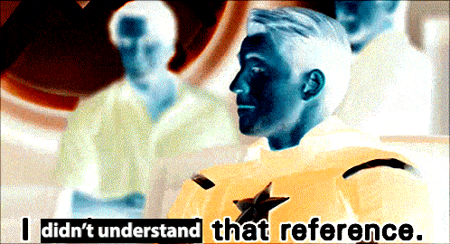 a man in a yellow jacket says i didn 't understand that reference ..