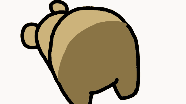 a drawing of a bear with a black outline