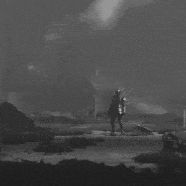 a black and white photo of a knight with arrows in his armor