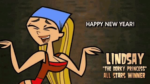 a cartoon of a girl with the name lindsay on it