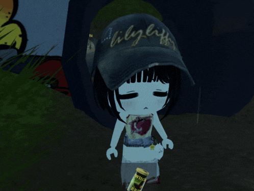 a little girl wearing a hat that says ' lil ' lyf ' on it