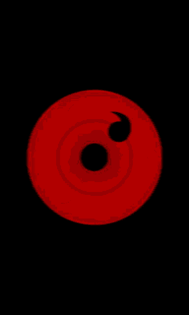 a red circle with a black circle in the center