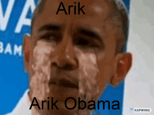 a picture of barack obama with a caption that says ' arak ' on it