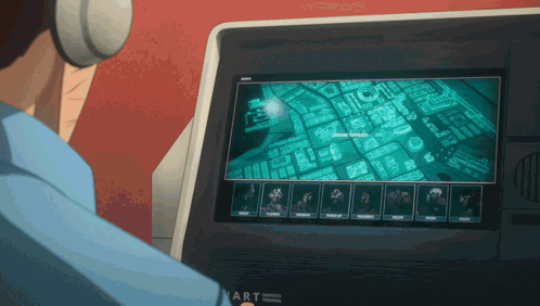 a man is looking at a map on a screen that says ' nart ' on it