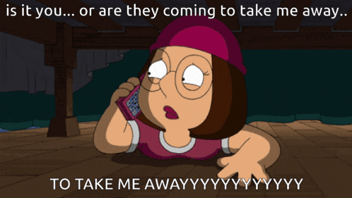 a cartoon of meg from family guy is laying on the floor